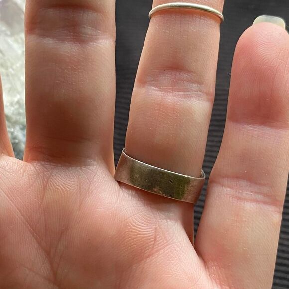 Vintage Sterling Silver Tiger's Eye double stone thick Ring. Signed M.F.I.G. 6 - Picture 3 of 8